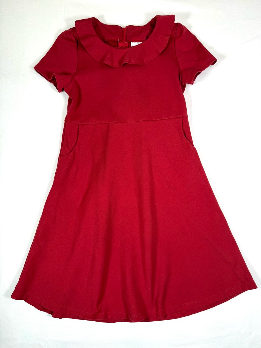 LITTLE ENGLISH Girls Christmas Ruffle Collar Dress 14 Holiday Preppy Classic